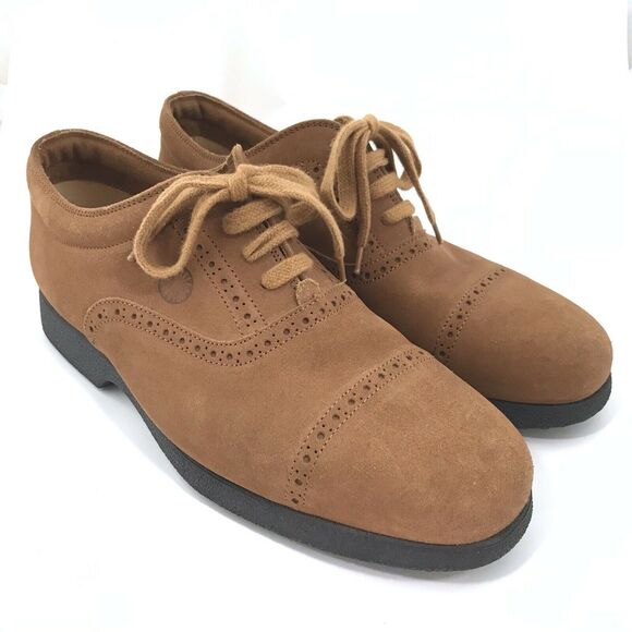 Vintage Enzo of Roma Suede‎ Leather Oxfords Lace Up Laser Cut Mens EU 43 US 9.5 main image 9